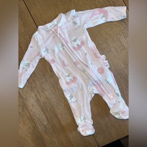 Angel dear sheep bamboo ruffle butt Footie